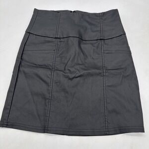 Dazz Women's‎ Pencil Short Skirt Black Lined Zip Faux Leather Size Small